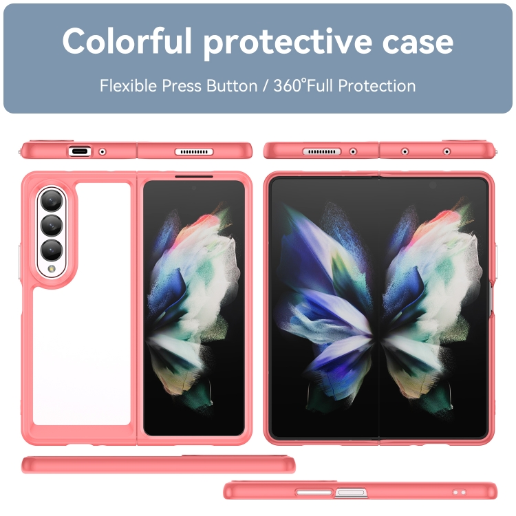 Protectores para celular  para Samsung  Z Fold 3 5G Funda de acr�lico y tpu Coral