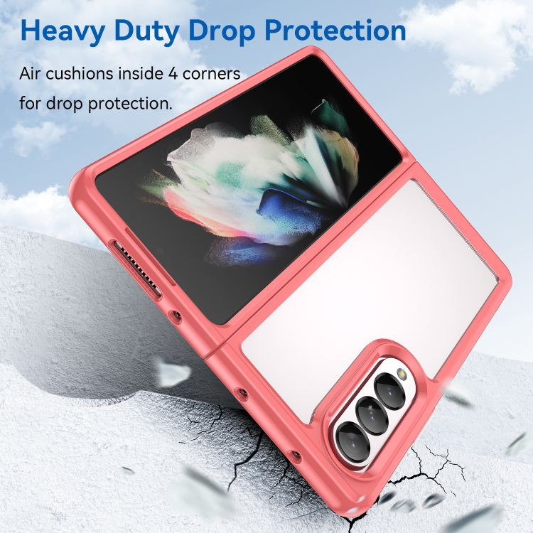 Protectores para celular  para Samsung  Z Fold 3 5G Funda de acr�lico y tpu Coral