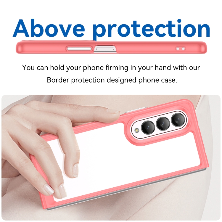Protectores para celular  para Samsung  Z Fold 3 5G Funda de acr�lico y tpu Coral