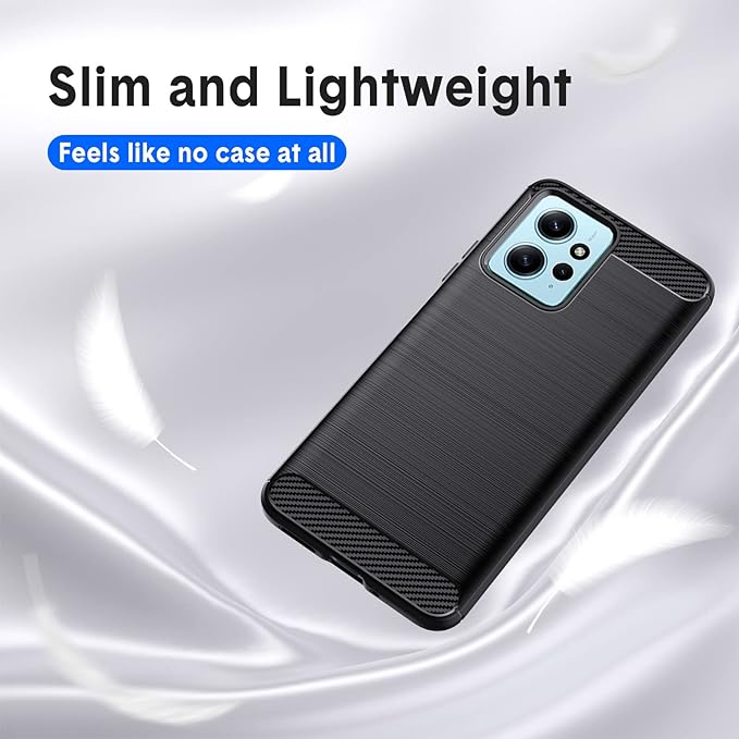Protectores para celular  para Xiaomi  Redmi Note 12 (4G) Funda de tpu fibra de carbono Negro