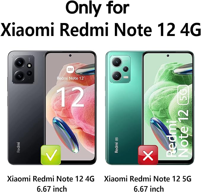 Protectores para celular  para Xiaomi  Redmi Note 12 (4G) Funda de tpu fibra de carbono Negro