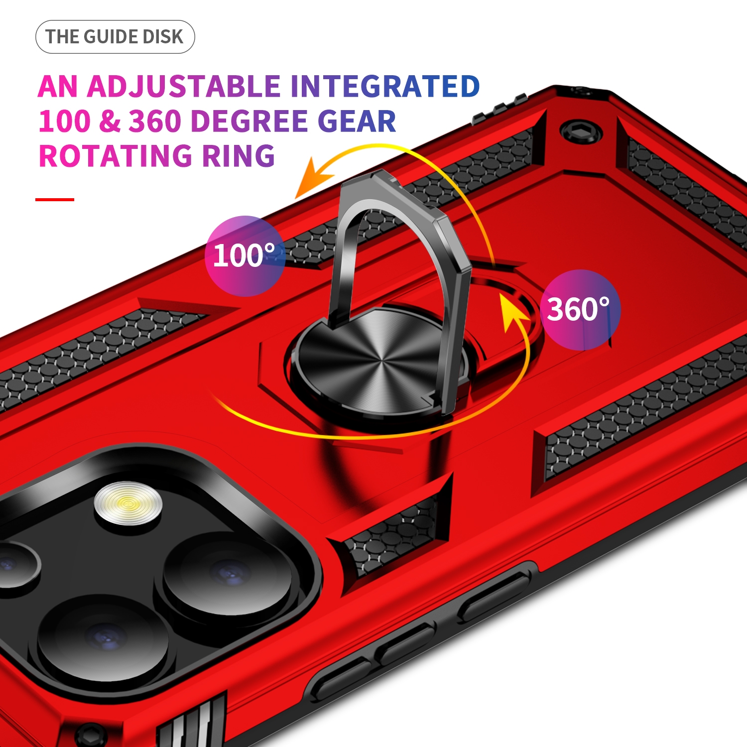Protectores para celular  para Xiaomi  Redmi Note 13 4G Funda reforzada con anillo v2 Rojo