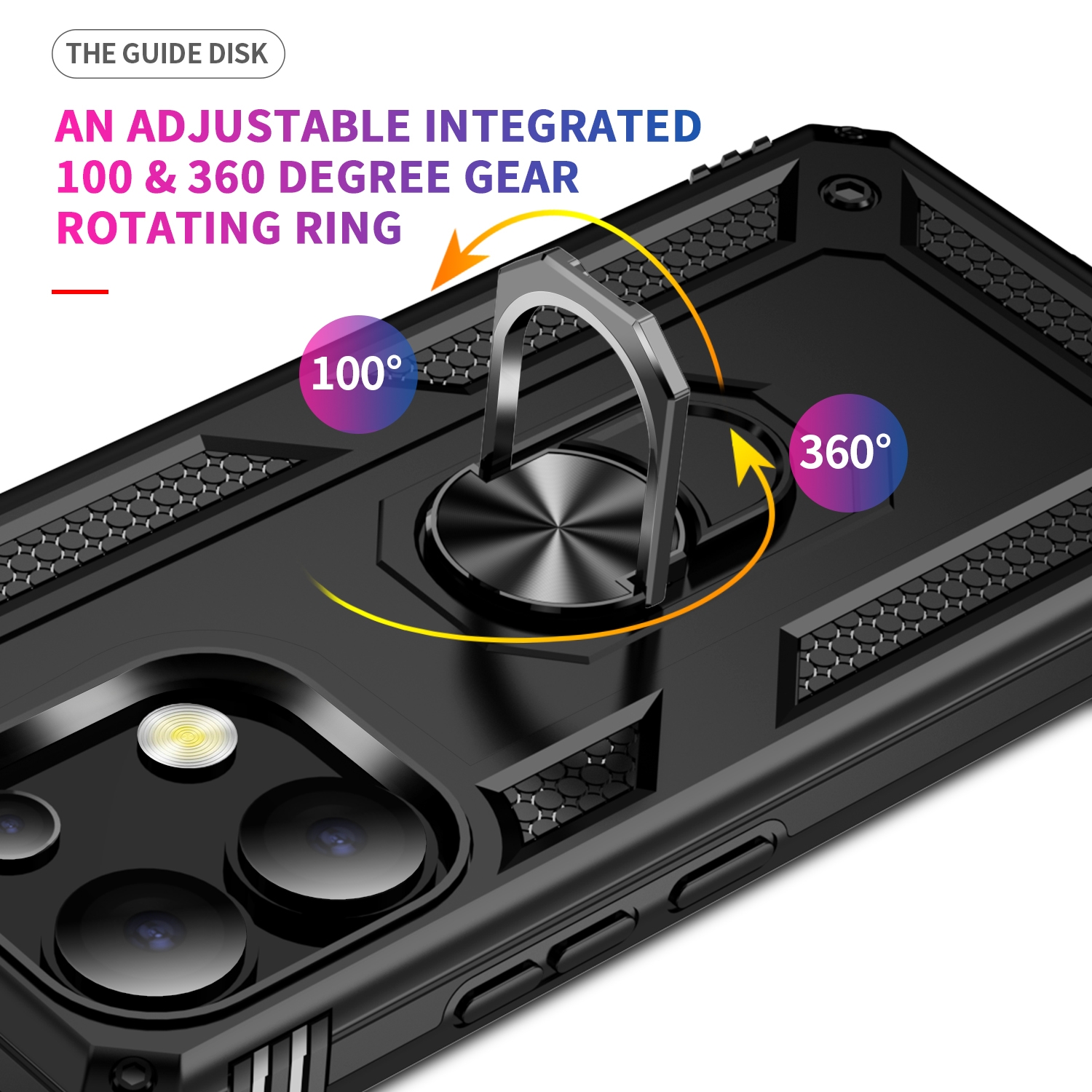 Protectores para celular  para Xiaomi  Redmi Note 13 4G Funda reforzada con anillo v2 Negro