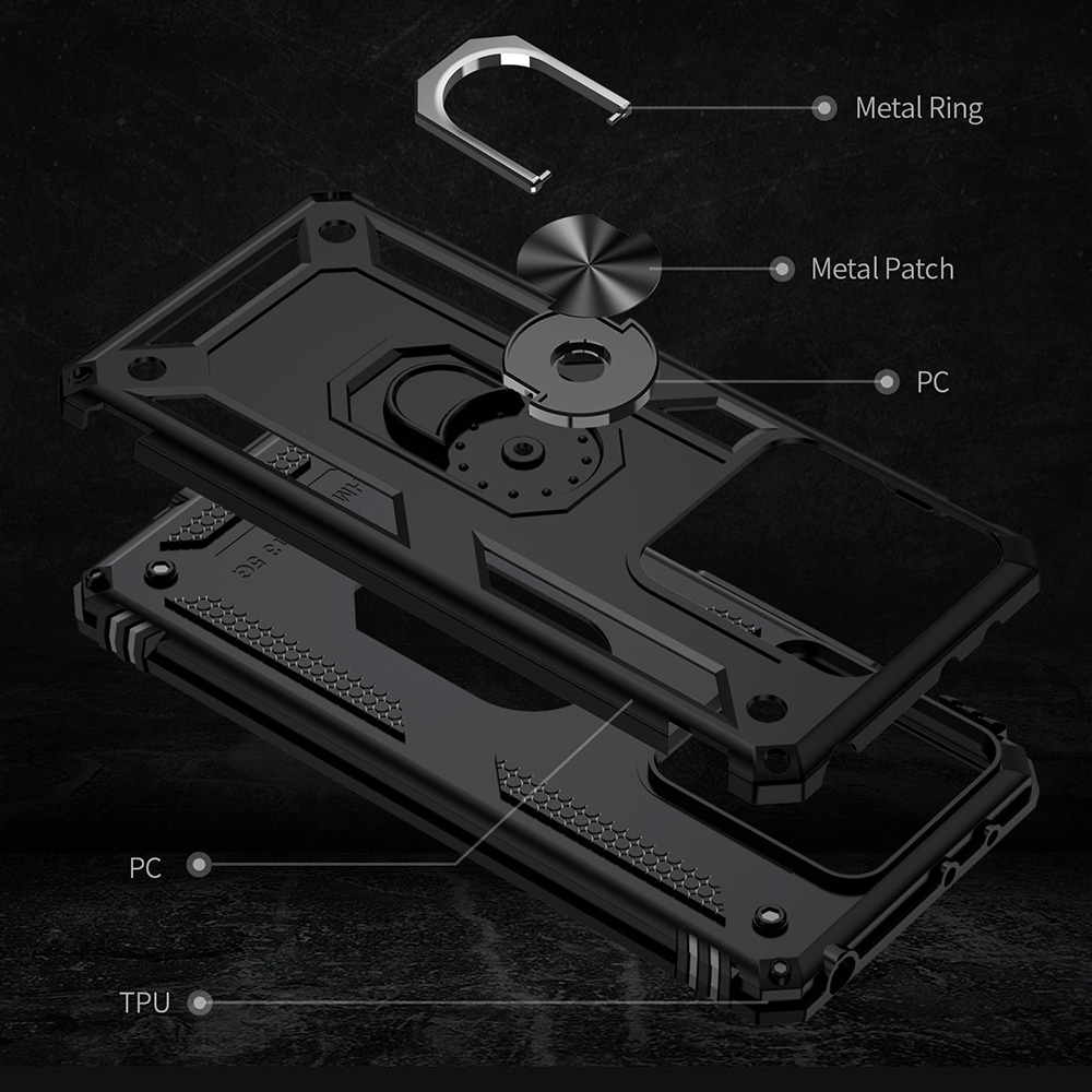 Protectores para celular  para Xiaomi  Redmi Note 13 5G Funda reforzada con anillo v2 Negro