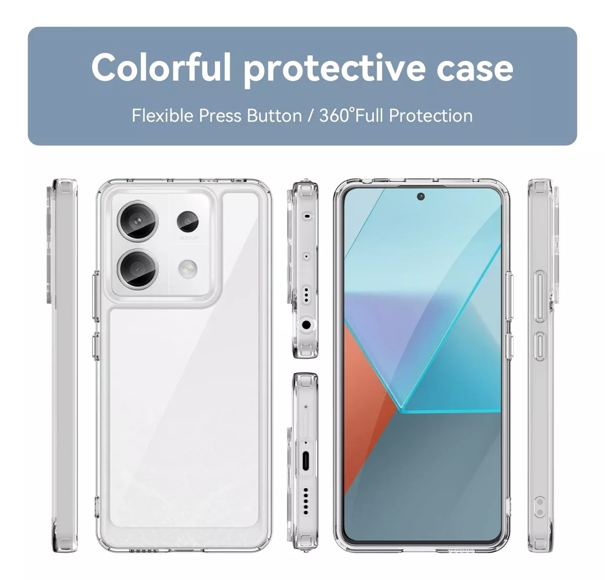 Protectores para celular  para Xiaomi  Redmi Note 13 Pro 5G / Poco X6 5G Funda de acr�lico y tpu Transparente