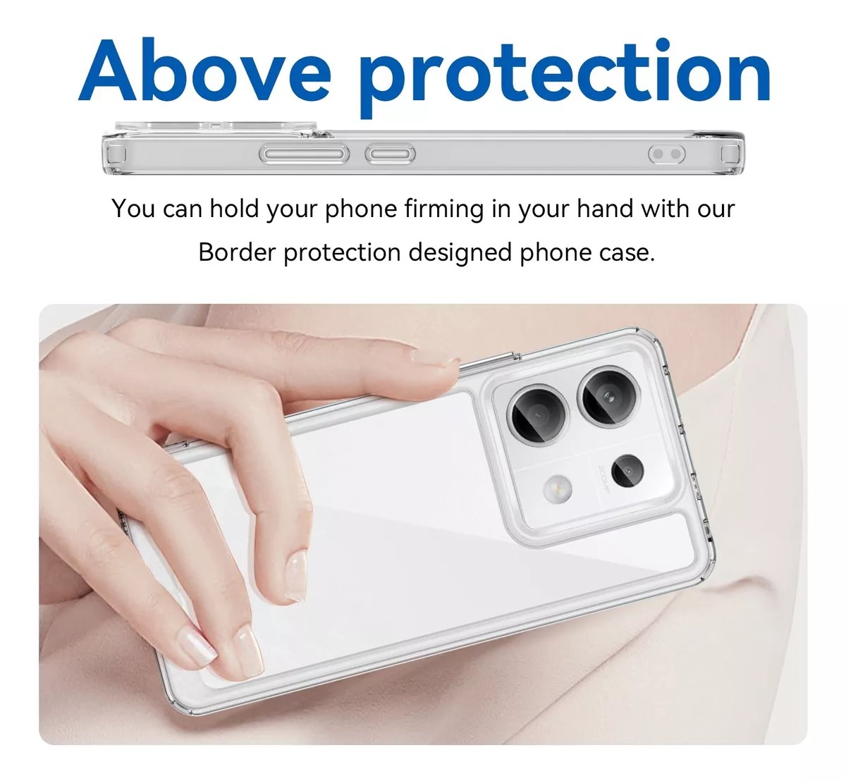Protectores para celular  para Xiaomi  Redmi Note 13 Pro 5G / Poco X6 5G Funda de acr�lico y tpu Transparente