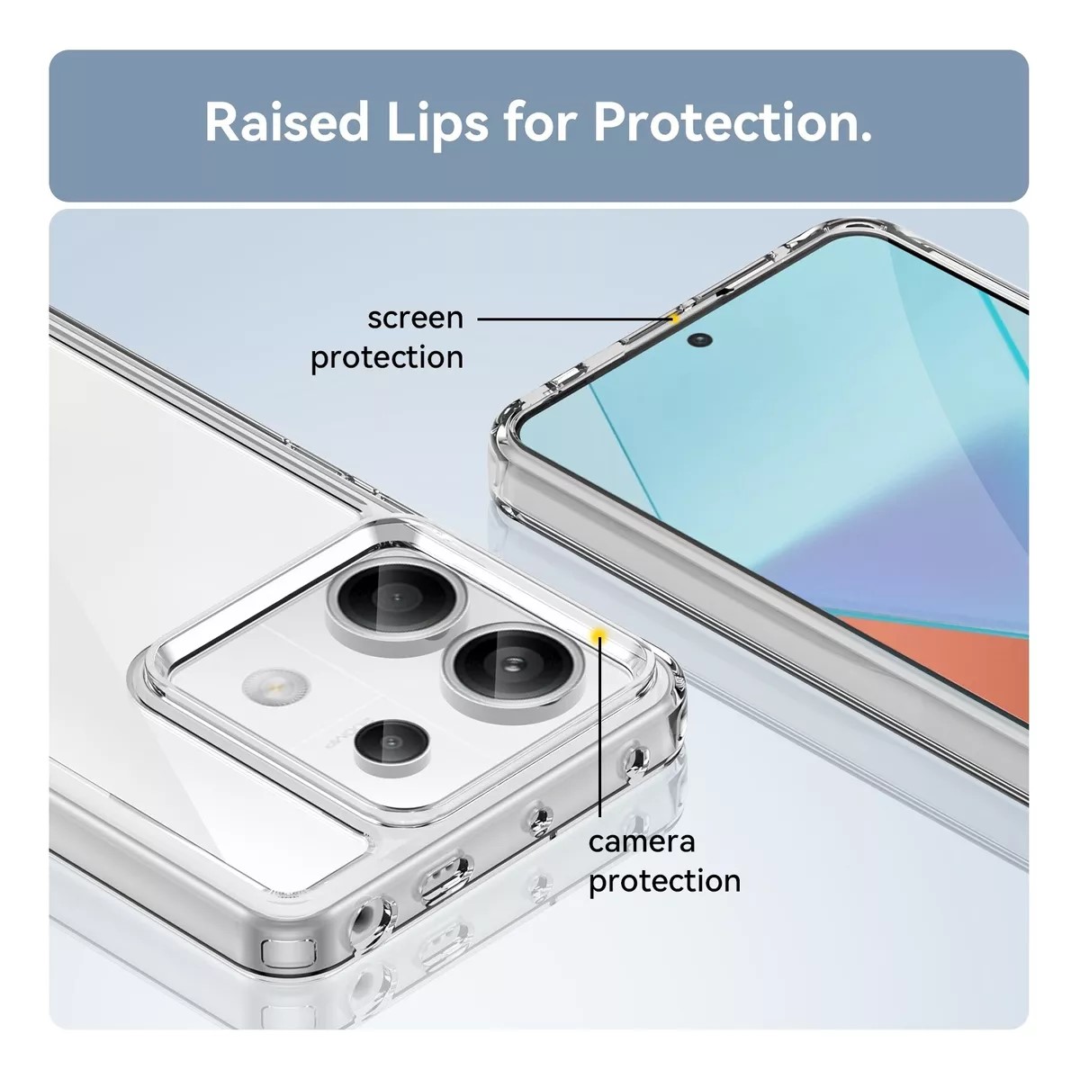 Protectores para celular  para Xiaomi  Redmi Note 13 Pro 5G / Poco X6 5G Funda de acr�lico y tpu Transparente