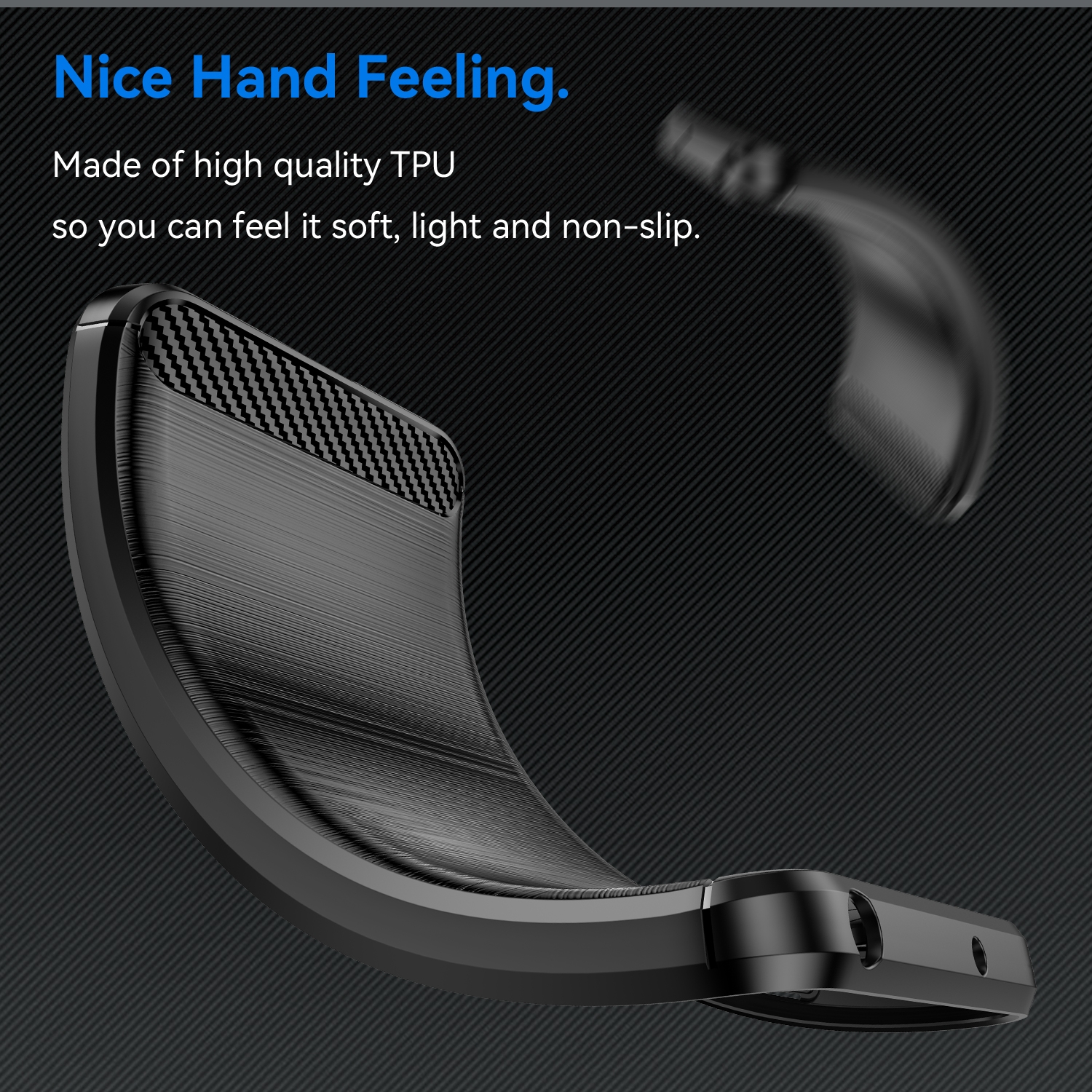 Protectores para celular  para Samsung  A05 Funda de tpu fibra de carbono Negro