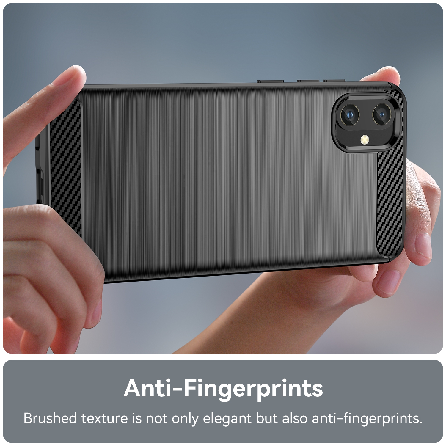 Protectores para celular  para Samsung  A05 Funda de tpu fibra de carbono Negro