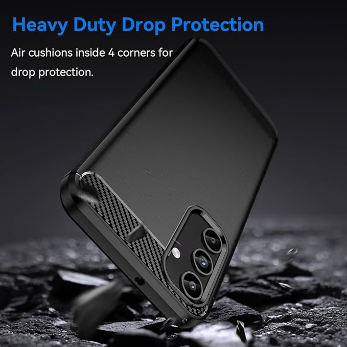 Protectores para celular  para Samsung  A15 5G Funda de tpu fibra de carbono Negro