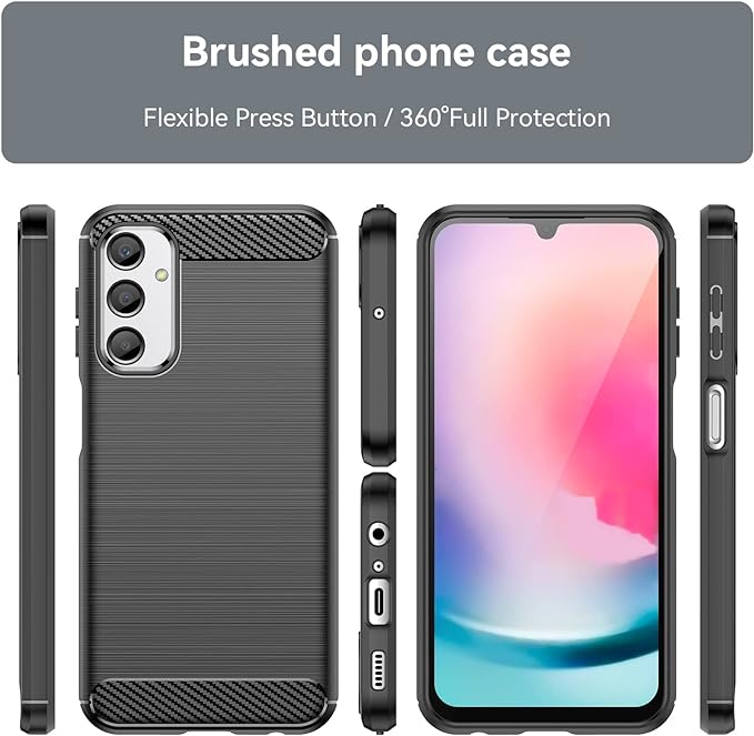 Protectores para celular  para Samsung  A25 Funda de tpu fibra de carbono Negro