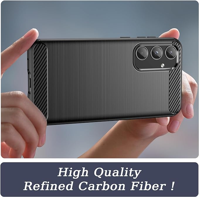 Protectores para celular  para Samsung  A55 Funda de tpu fibra de carbono Negro