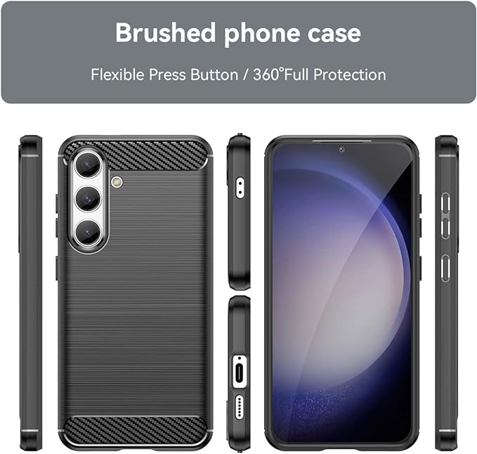 Protectores para celular  para Samsung  S24 PLUS Funda de tpu fibra de carbono Negro