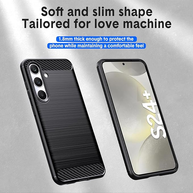 Protectores para celular  para Samsung  S24 PLUS Funda de tpu fibra de carbono Negro