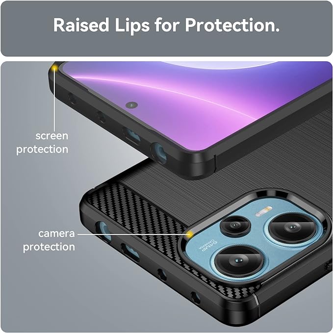 Protectores para celular  para Xiaomi  Pocophone Poco F5 Funda de tpu fibra de carbono Negro