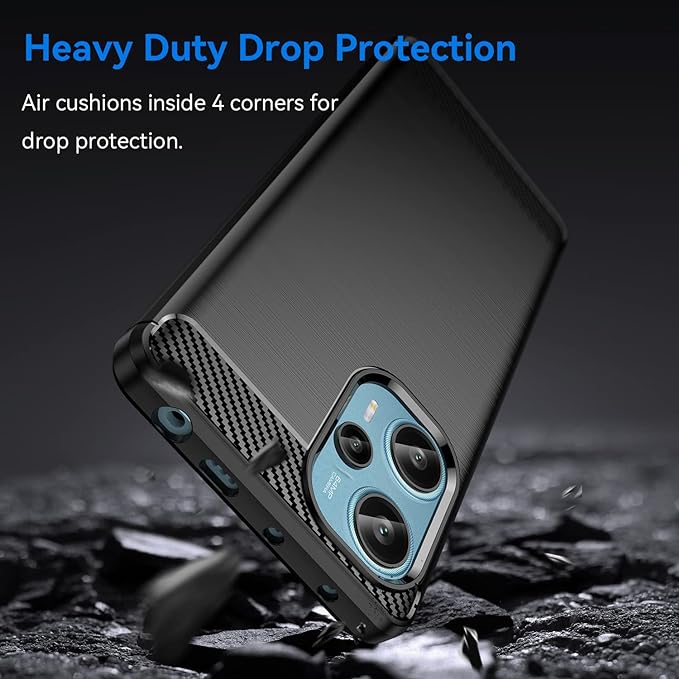 Protectores para celular  para Xiaomi  Pocophone Poco F5 Funda de tpu fibra de carbono Negro
