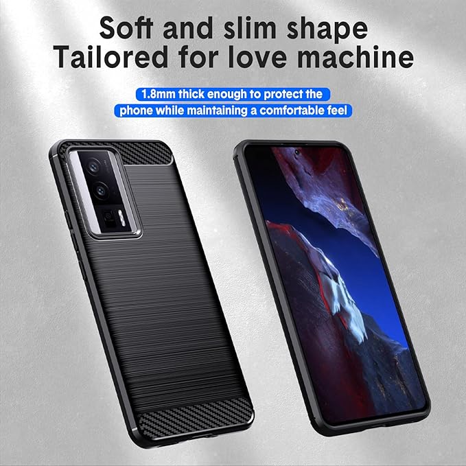 Protectores para celular  para Xiaomi  Pocophone Poco F5 Pro 5G Funda de tpu fibra de carbono Negro