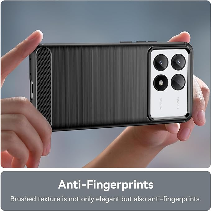 Protectores para celular  para Xiaomi  Pocophone Poco X6 Pro Funda de tpu fibra de carbono Negro