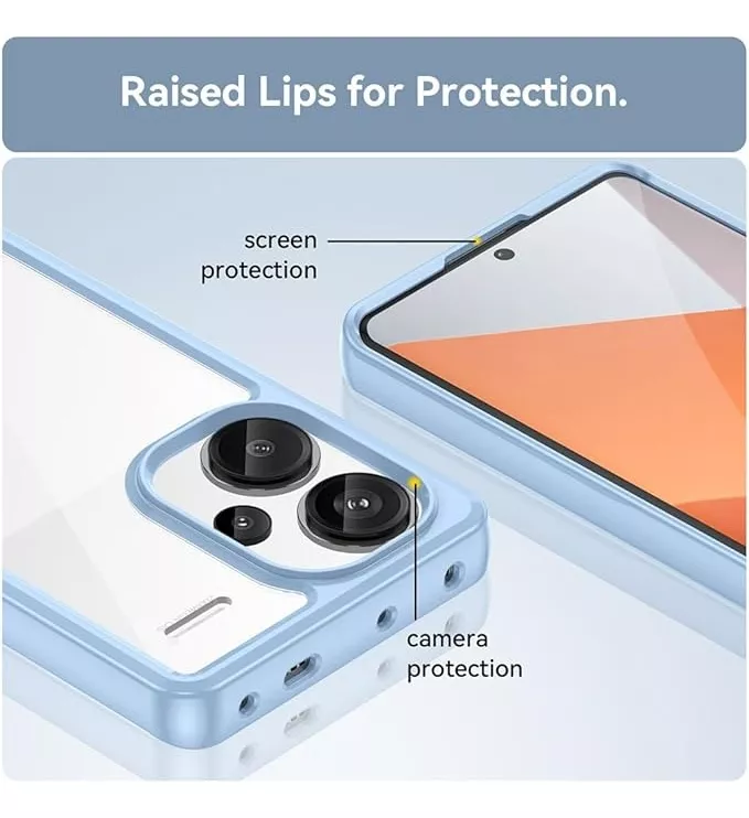 Protectores para celular  para Xiaomi  Redmi Note 13 Pro+ (Plus) 5G Funda de acr�lico y tpu Celeste