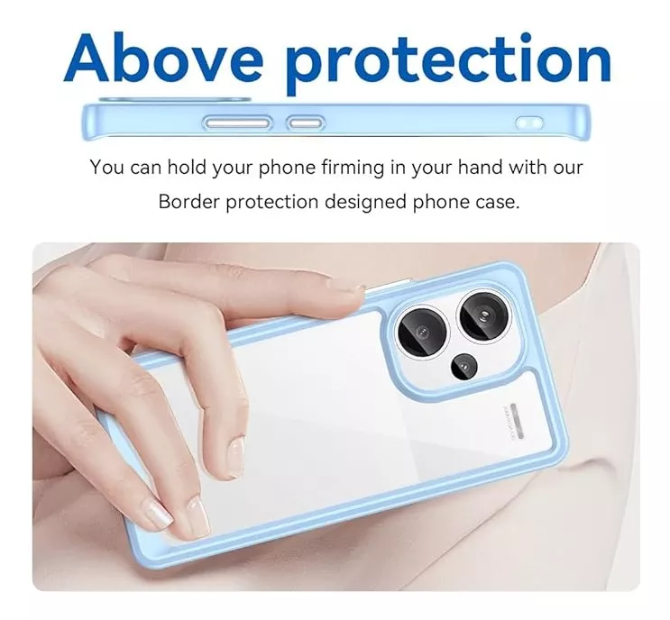 Protectores para celular  para Xiaomi  Redmi Note 13 Pro+ (Plus) 5G Funda de acr�lico y tpu Celeste