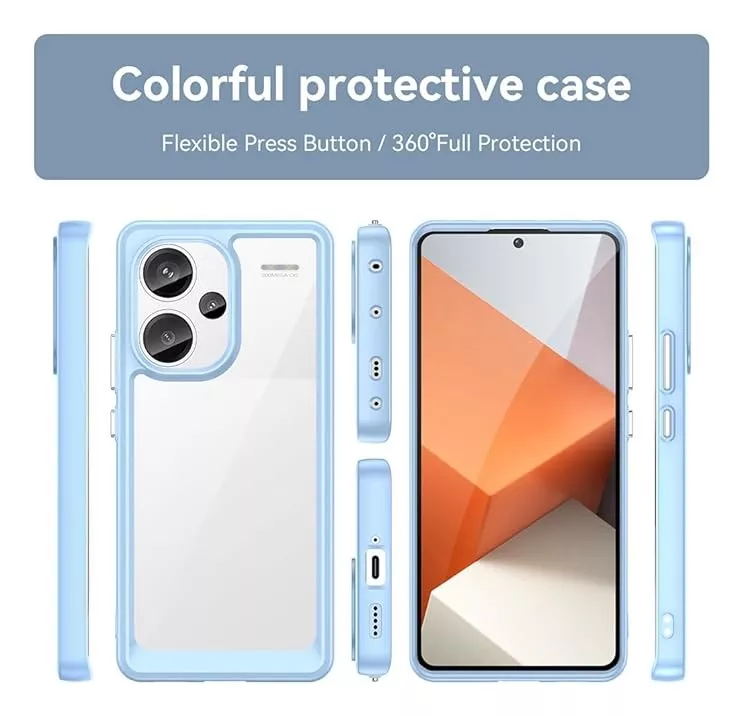 Protectores para celular  para Xiaomi  Redmi Note 13 Pro+ (Plus) 5G Funda de acr�lico y tpu Celeste