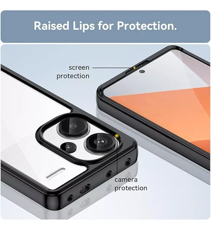 Protectores para celular  para Xiaomi  Redmi Note 13 Pro+ (Plus) 5G Funda de acr�lico y tpu Negro