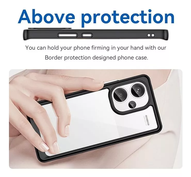 Protectores para celular  para Xiaomi  Redmi Note 13 Pro+ (Plus) 5G Funda de acr�lico y tpu Negro