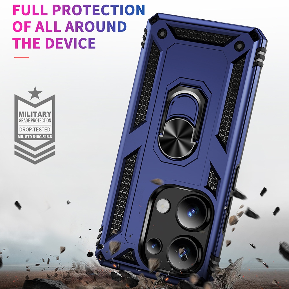 Protectores para celular  para Xiaomi  Redmi Note 13 Pro 4G / Poco M6 Pro Funda reforzada con anillo v2 Azul